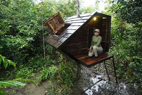 Rainy Season Building Survival Complete Bushcraft Shelter In Wilderness