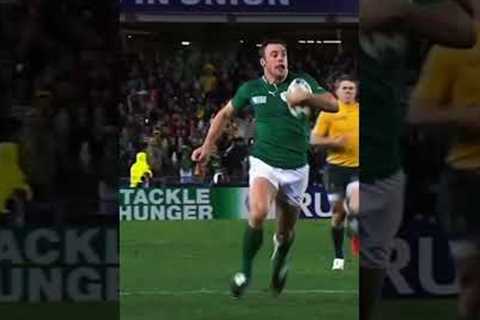 Chase down tackle in rugby