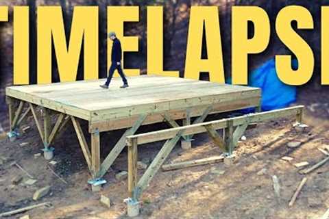 Rookie Builds CABIN POST &amp; BEAM PLATFORM From Scratch Under 10 MINUTES | Start to Finish