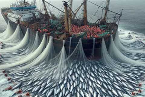 Amazing biggest fishing line to catch giant salmon - Catch amazing big salmon in the sea