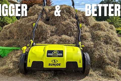 DIY Dethatching Using 15” Sunjoe Dethatcher &amp; Scarifier |  Spring &amp; Fall Lawn Care