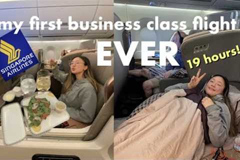 My Entire FIRST Business Class Experience! NEW YORK to SINGAPORE | 19 hours on Airbus A350 ✈️