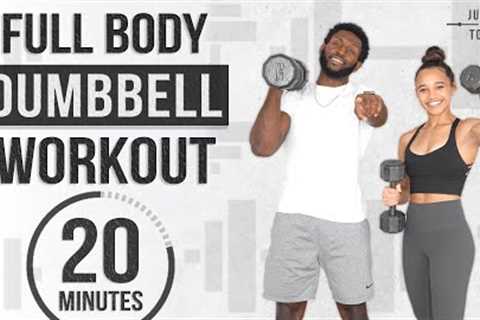 20 Minute Full Body Dumbbell Workout NO REPEAT (Strength &amp; Conditioning)