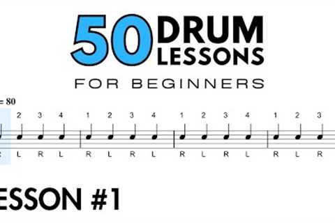 Quarter Notes On The Snare Drum | 50 Drum Lessons For Beginners: Learn To Read &amp; Play (Lesson 1)