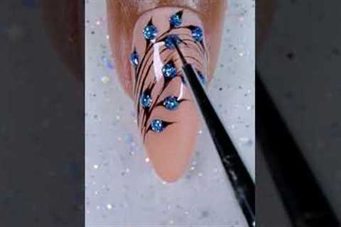 Easy Blue Spring Nail Art Using Glitter and Spider Gel #tutorials #nailart #shortvideo #shorts