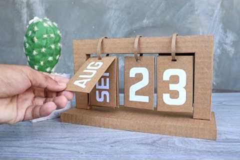 CARDBOARD DESK CALENDAR | DIY Creative Minimalist Calendar | Cardboard Craft Ideas | Arts &amp;..