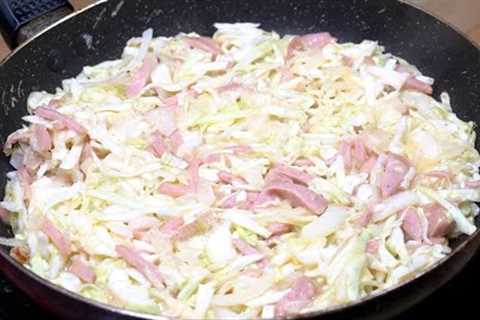 Cabbage with eggs tastes better than meat! Quick egg cabbage and sausage recipe - Cook cabbage
