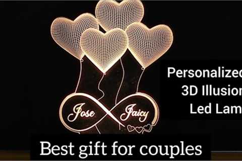 Personalized 3D Illusion Led Lamp gift for couples