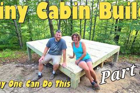 Tiny Off-Grid Cabin Build in the Woods: Floor Joists &amp; Subfloor Part 2