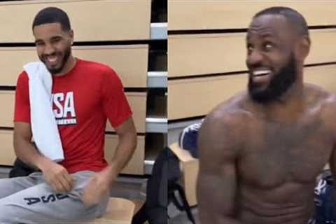 LeBron James hilarious reaction to story about making 11yr old Jayson Tatum cry