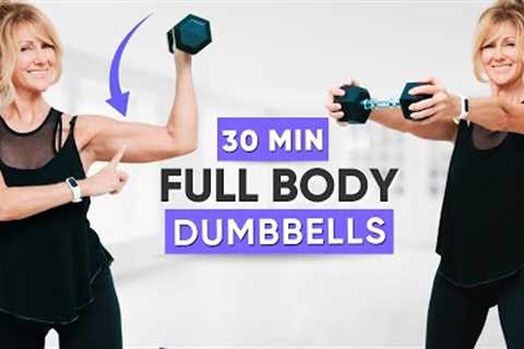 30 Min FULL BODY DUMBBELL WORKOUT To Burn Fat | Best Dumbbell Exercises for Ages 50+