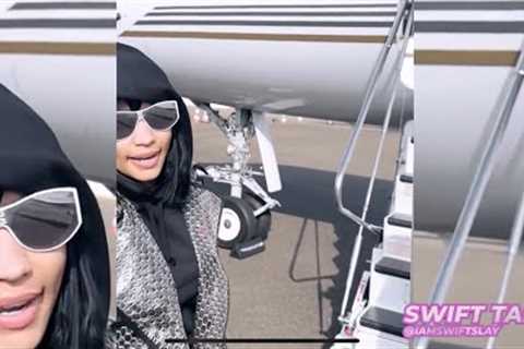Nicki Minaj and family loading a private jet after divorce rumors