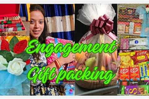 How I packed Engagement trousseau 🎉 for the bride | 🎁 Gifts packing for bride || Engagement..