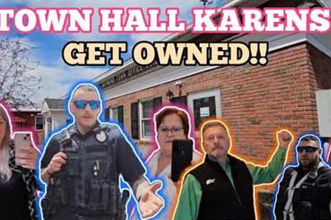 TOWN HALL KARENS *GET OWNED* COPS GET DISMISSED/ID REFUSED *DRIVE OF SHAME* PRESS NH NOW RAYMOND, NH