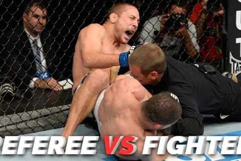 CRAZIEST Referee vs Fighter Moments in MMA