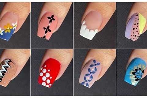 Top 10 Easy nail art designs with household items || Nail art at home for beginners