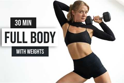 30 MIN INTENSE FULL BODY HIIT NO JUMPING WORKOUT - (With Weights) - All Standing Home Workout