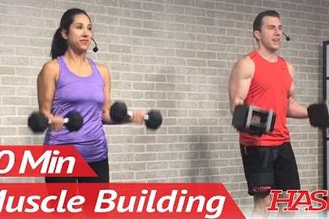 40 Min Arm Workout for Women &amp; Men at Home with Weights for Mass - Muscle Building Bicep and..