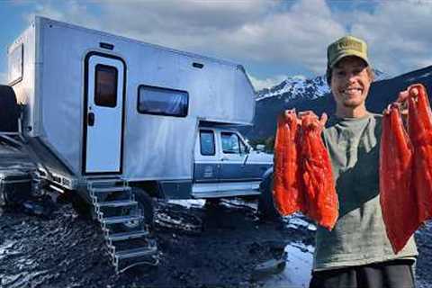 Truck Camping in Alaska - Blackened Salmon Bowl Catch &amp; Cook