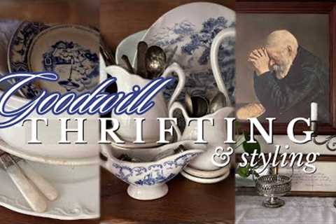 THEY DONATED THIS? 😱 THRIFTING AT GOODWILL &amp; STYLED THRIFT HAUL! Thrift With Me, Home Decor