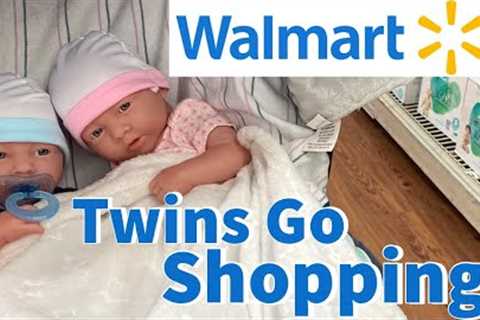Newborn Twins Walmart Shopping Outing + Haul | Realistic JC Toys Berenguer Reborn Baby Dolls