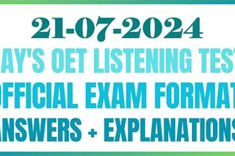 JAY'S 2ND CHANNEL - OET LISTENING TEST 21.07.2024 #oet #oetexam #oetnursing #oetlisteningtest