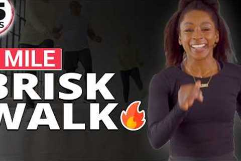 1 Mile Brisk Walk | 15 Minute Walking Workout | Walk at Home