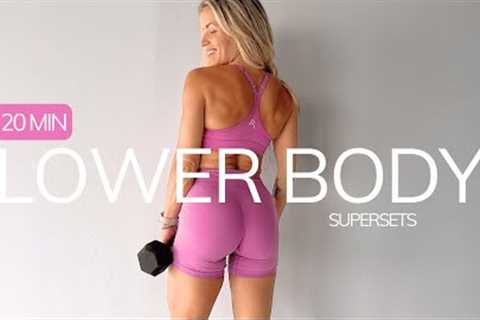 20 MIN LOWER BODY WORKOUT with dumbbells, strength training at home