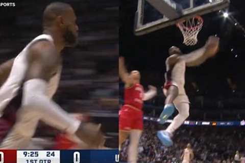 LeBron James shocks entire crowd with insane dunk contest vs Germany 😳