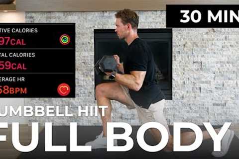 30 Minute FULL BODY DUMBBELL WORKOUT at Home | 500 CALS 🔥 HIIT x Strength