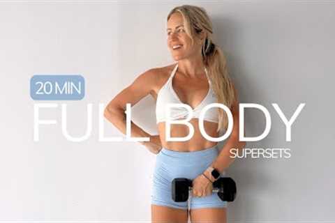 20 MIN FULL BODY WORKOUT with weights, Strength training at home
