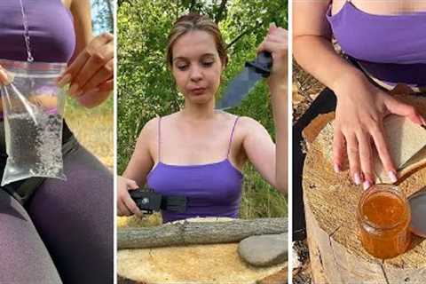 Girl Build Complete Warm Survival Shelter by Ancient Skills - Survival Bushcraft Skills 949