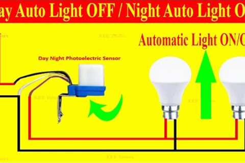 Automatic Day Night Light ON/OFF | photocell Sensors wiring connection diagram | Photocell Light