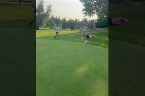 Insane hole-in-one on a par 4! #golf #golfhole #comedy #viralvideo ￼