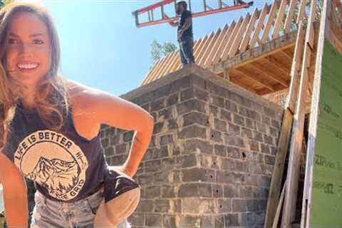 Tearing Down Concrete Forms + Finishing The Roof | A-Frame Cabin Build