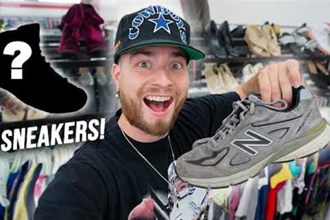 Sneaker Shopping At The Thrift Store! $2 New Balances, Jordans &amp; More! $15 Sneaker Collection..