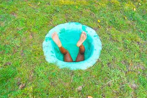 Build The Most Secret Hidden Underground House Triple Tunnels Slide Swimming Pool by Ancient Skills