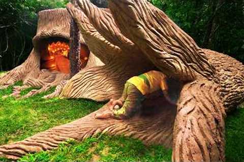 Survival Girl, Building a Modern Private House One the Best in Jungle for Living Alone Long Time