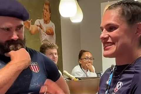 🏉 Jason Kelce meets U.S. Women's Rugby Team at Olympics: 'I Am Officially a Fan'