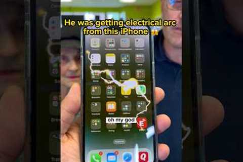 New iPhone Shocks Them with Electrical Arc! ⚡️ ⚡️😱 #shorts #funny