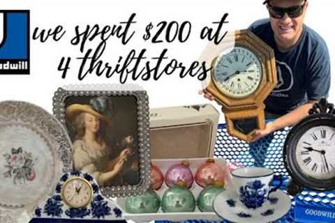 Goodwill Thrifting for profit - We Spent $200 At 4 Thrift Stores! Antique and Vintage Home Decor