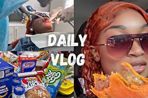DAILY VLOG- New Teeth + Early Birthday Gifts + Grocery Shopping