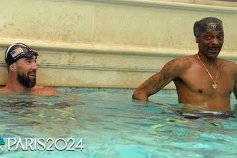 Snoop Dogg shows Michael Phelps his swimming prowess in the pool | Paris Olympics | NBC Sports