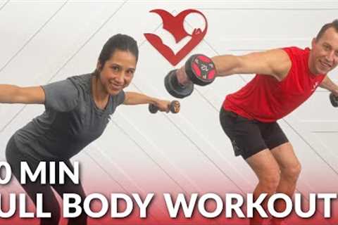 30 Minute Full Body Dumbbell Workout at Home Strength Training - Total Body Workouts with Weights