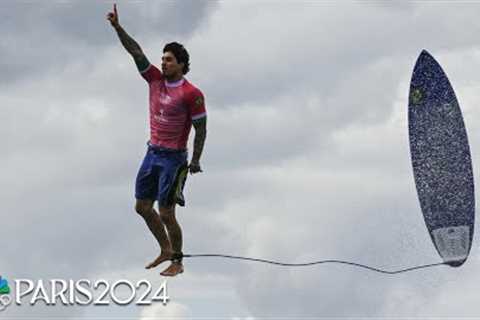 Gabriel Medina delivers ICONIC moment with a gorgeous barrel ride | Paris Olympics | NBC Sports