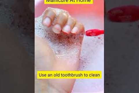 Easy Manicure at home in 1 Rs| Manicure &amp; Pedicure At Home #manicureathome #ytshortsindia..