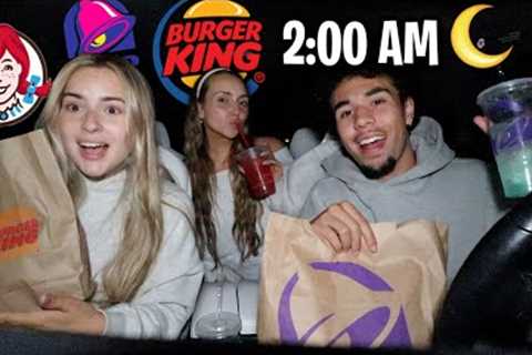 We Tried EVERY Fast Food Drive Thru After Midnight!