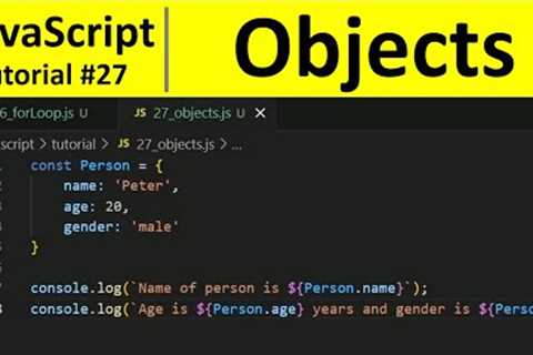 JavaScript Tutorial 27 - Objects in JavaScript | Programming For Beginners