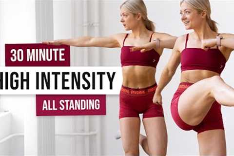 30 MIN HIIT CARDIO Workout - ALL STANDING - Full Body, No Equipment, No Repeats