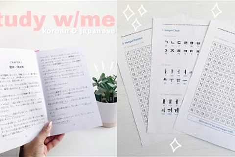Study Korean and Japanese with me | starting a new language during lockdown | study vlog 2021